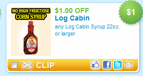 1 00 1 Log Cabin Syrup Coupon Addictedtosaving Com