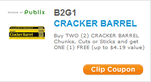 B2G1 Cracker Barrel Cheese Publix Coupon 1 00 1 Cracker Barrel   Cracker Barrel Coupon 