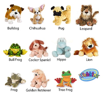 different webkinz animals