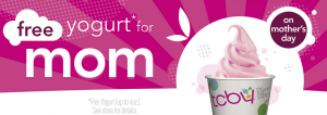 free yogurt mother's day tcby