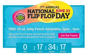 national flip flop day tropical smoothie cafe