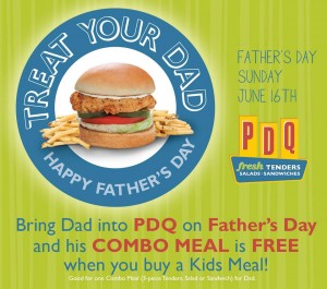 pdq fathers day free meal