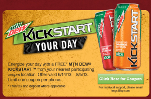 free mountain dew kickstart at ampm