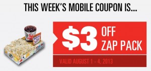 $3 off zap pack at regal cinemas