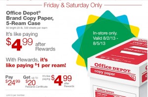 office depot $4.99 paper