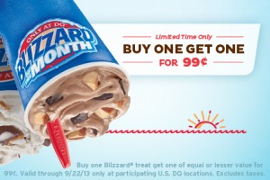 buy one blizzard get one for $0.99