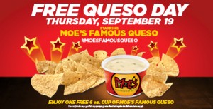 free queso day at moe's