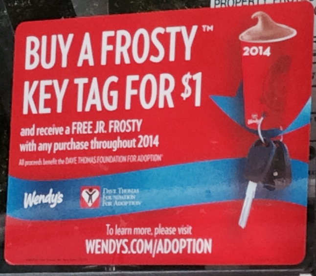 Score A FREE Wendy's Frosty Until 8/31/14 With $1 Frosty Key Tag ...