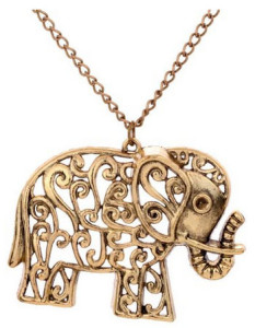 hollow elephant necklace