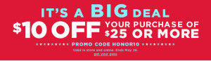 kohls $10 off25