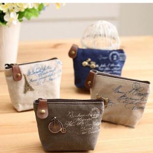 retro sackcloth coin purse