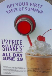 Sonic Half Price Shakes