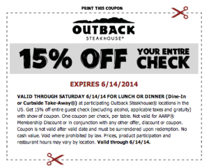 outback coupon