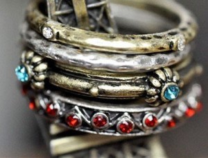 vintage bronze stacking rings