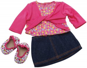 American Girl Polka Dot and Denim Outfit