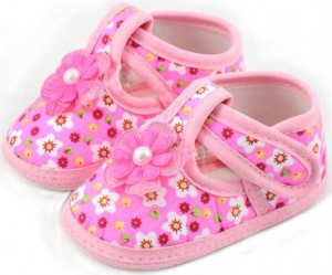 Pink Flower Soft-Soled Baby Shoes