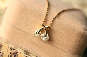 golden cherry necklace