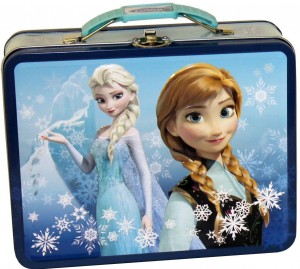 frozen embossed tin lunch box