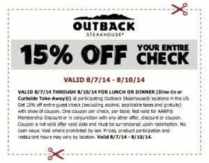 outback coupon