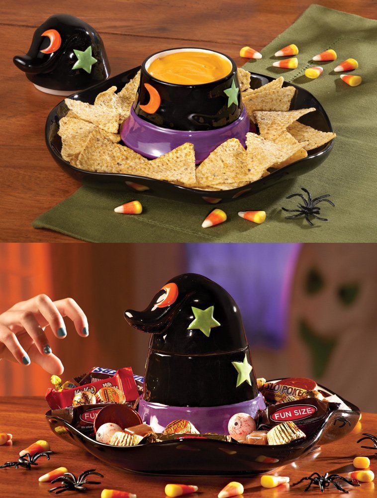 Witch Hat Halloween Chip And Dip Set