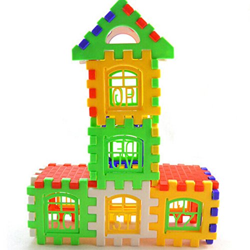 Welecom Bricks House Building Blocks with Letters 24 Piece Set