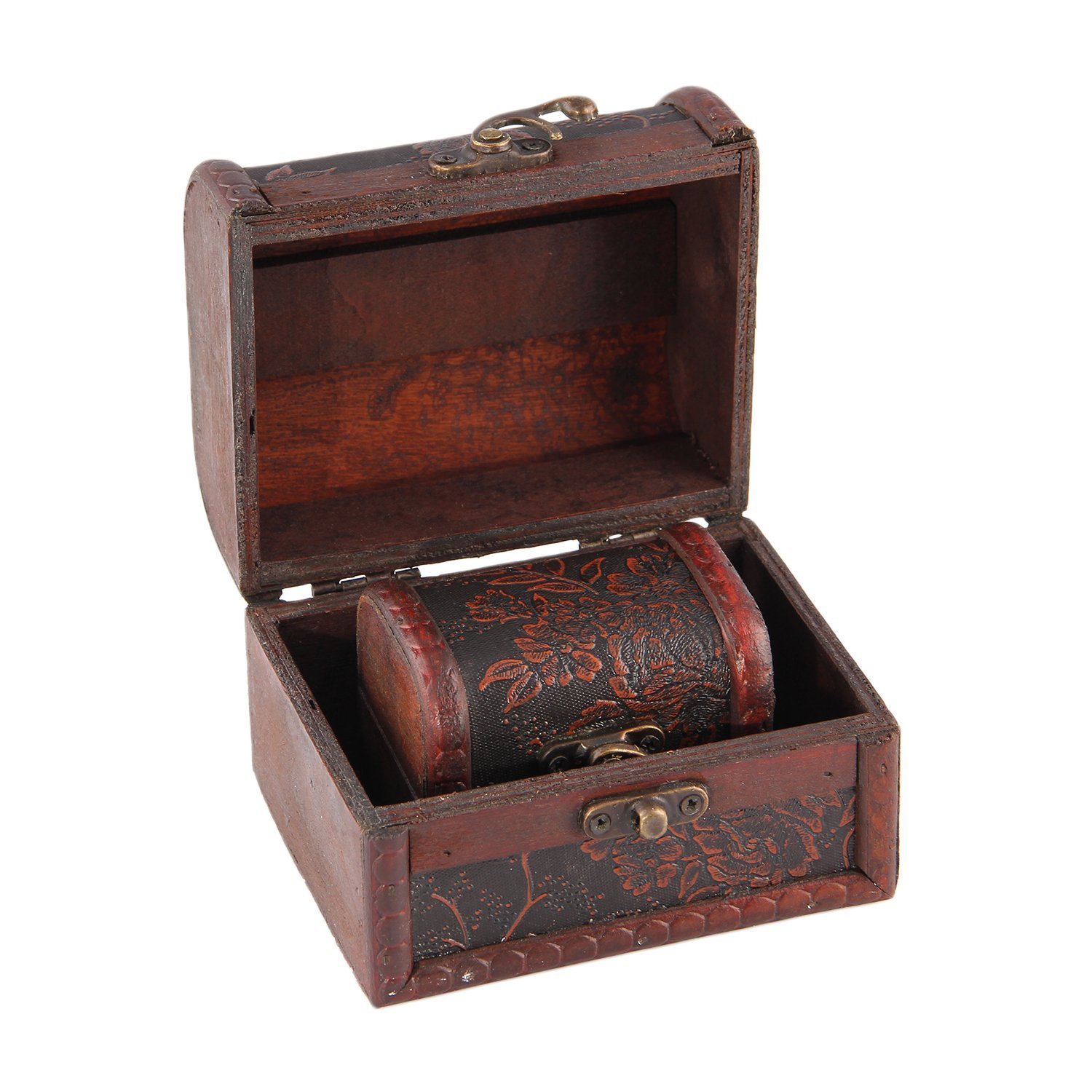 Antique Wooden Embossed Jewelry Boxes