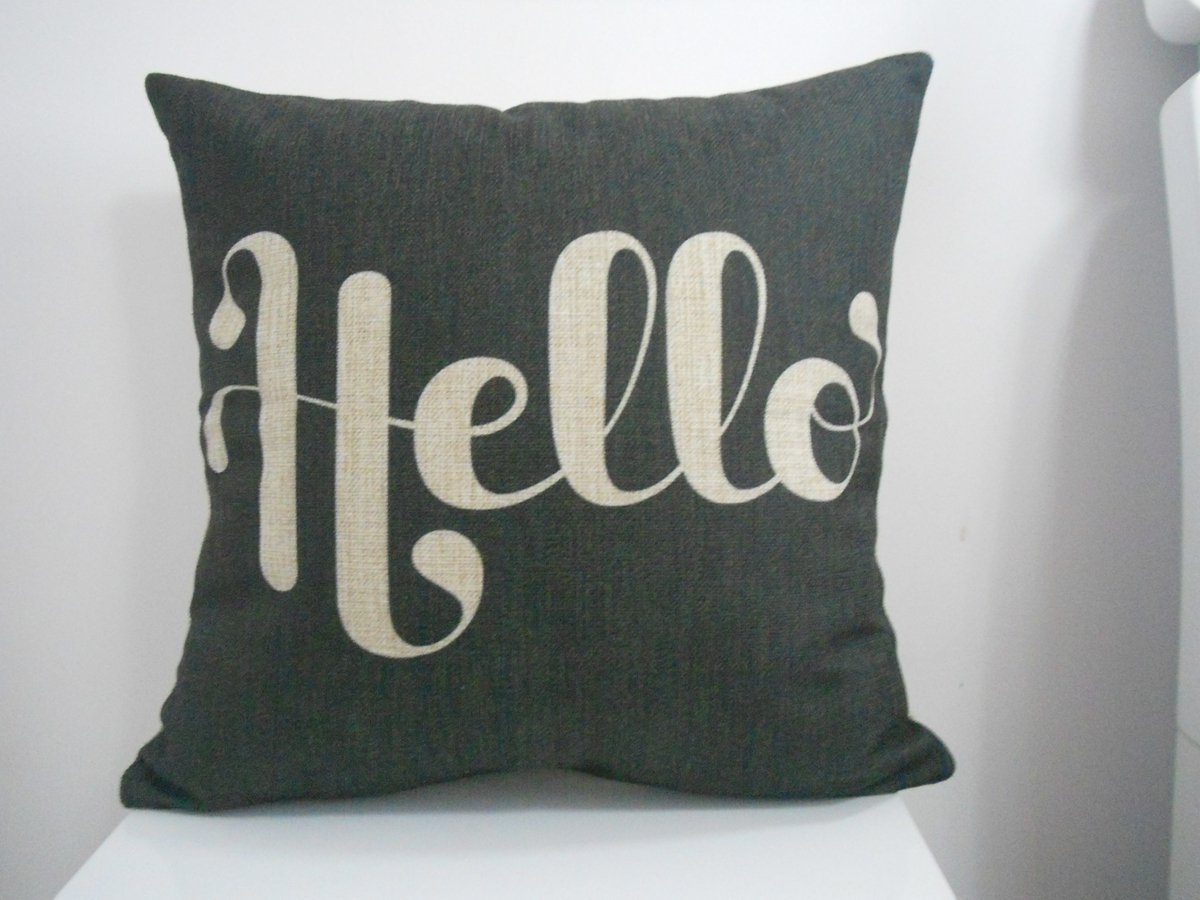 Cute and Trendy Hello Pillow Cover