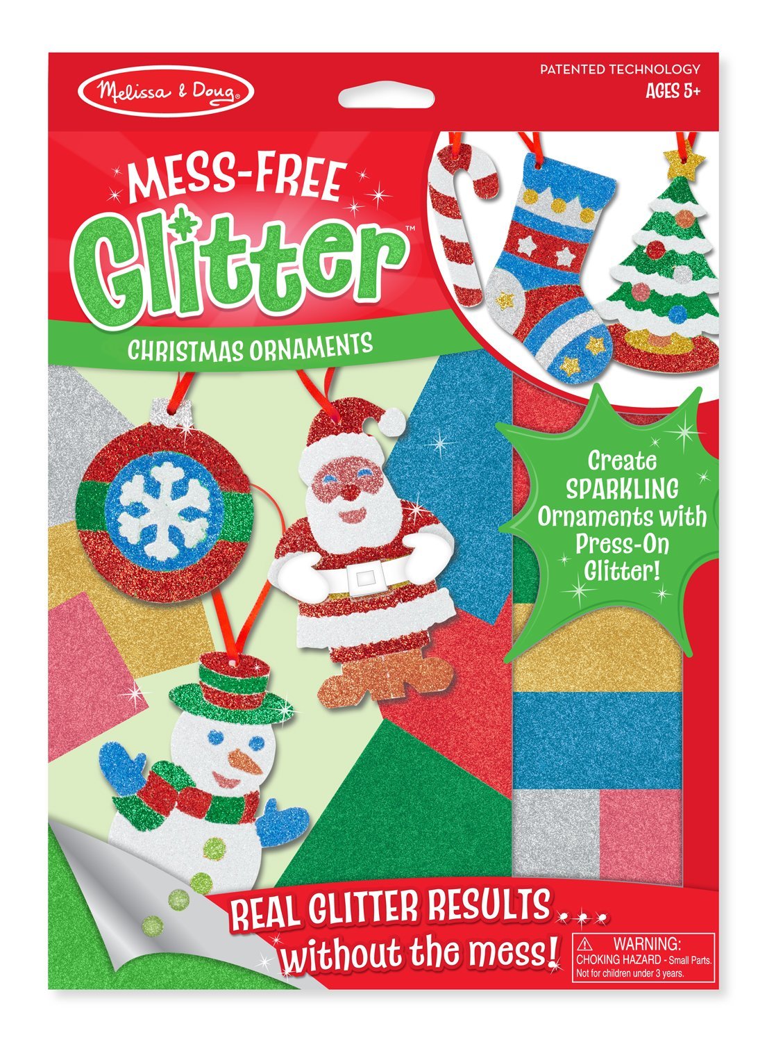 Melissa & Doug Mess Free Glitter Christmas Ornaments