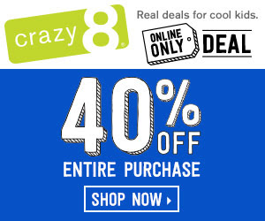 Crazy 8 40% off entire site