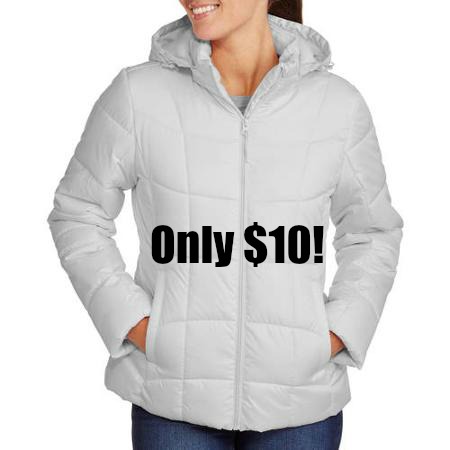 women's hooded puffer coat