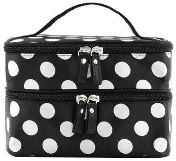 Double Layer Polka Dot Makeup Bag