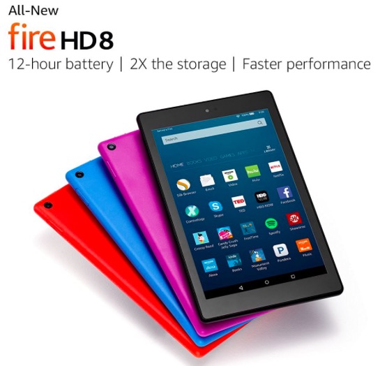 amazon fire hd tablet 8" 16 gb