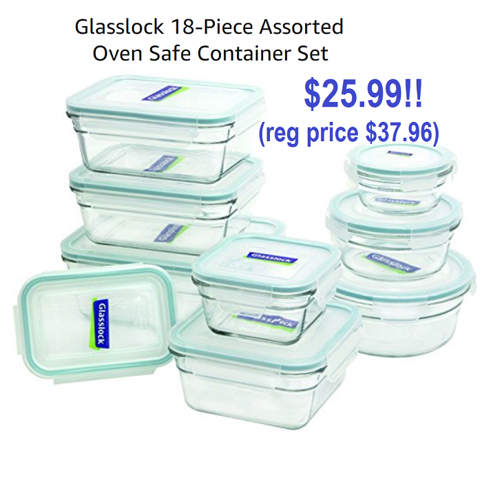Glasslock 18-Piece Assorted Oven Safe Container Set
