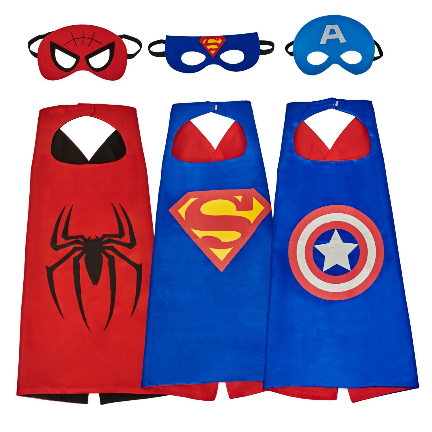 Set of 3 Superhero Capes and Masks