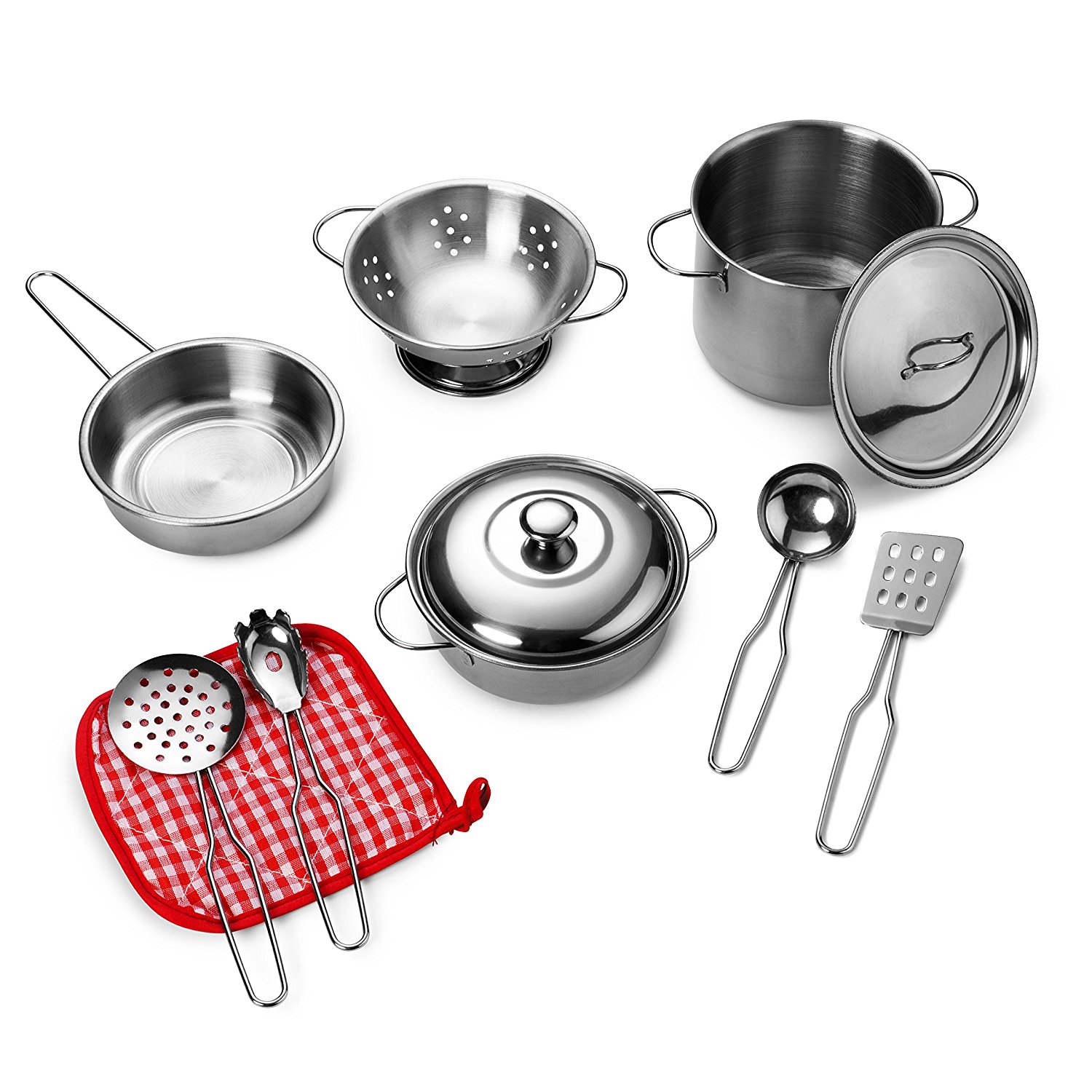 Super Durable 11-Piece Stainless Steel Cookware Playset