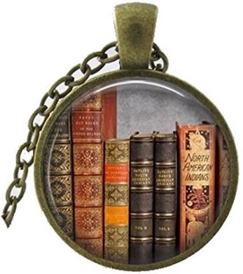 library book necklace