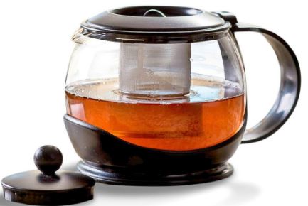 glass teapot with infuser