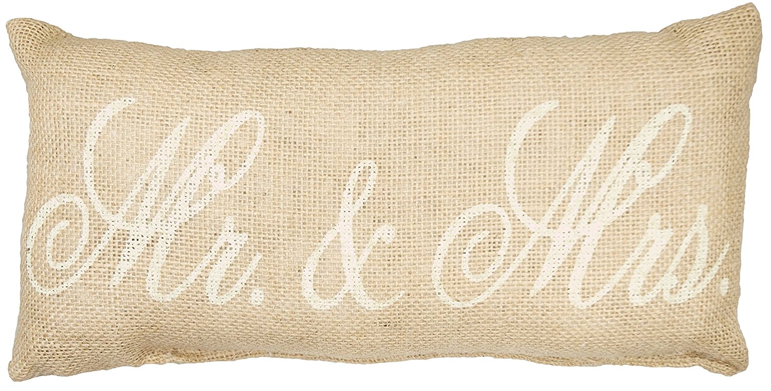 mr and mrs burlap pillow