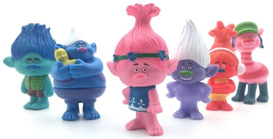 Set of 6 Troll Toys