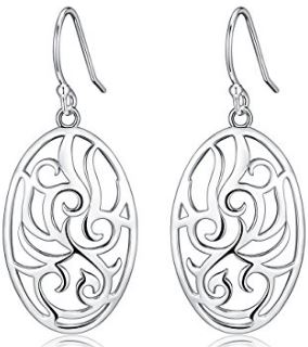 Sterling Silver Filigree Phoenix Dangle Earrings