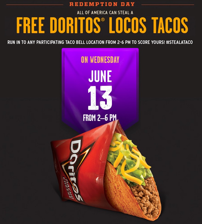 Today! Free Doritos Locos Tacos at Taco Bell