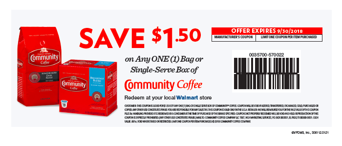 Community Coffee Coupon And 500 Walmart Giveaway