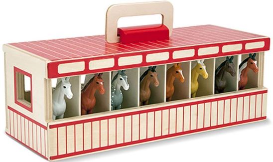 melissa & doug train and jump horse show playset