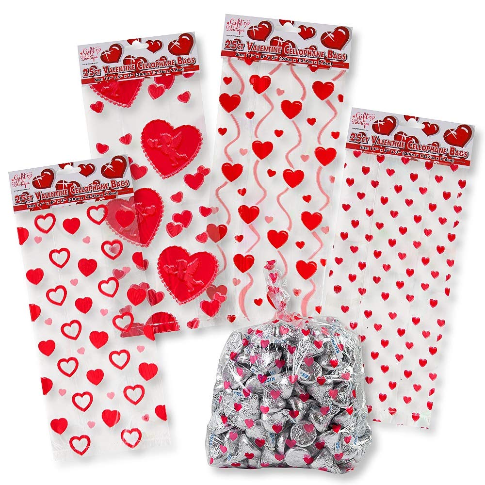 Pack of 100 Valentine Cellophane Bags under $9! - AddictedToSaving.com