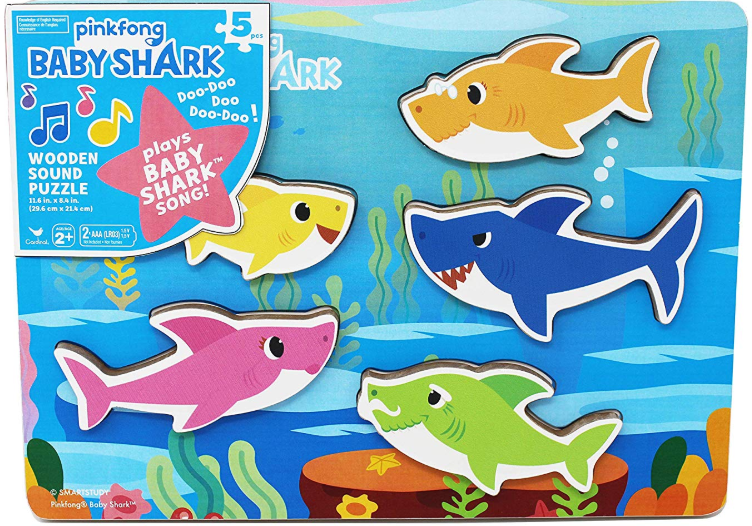 Baby Shark Chunky Wooden Sound Puzzle under $8 ...