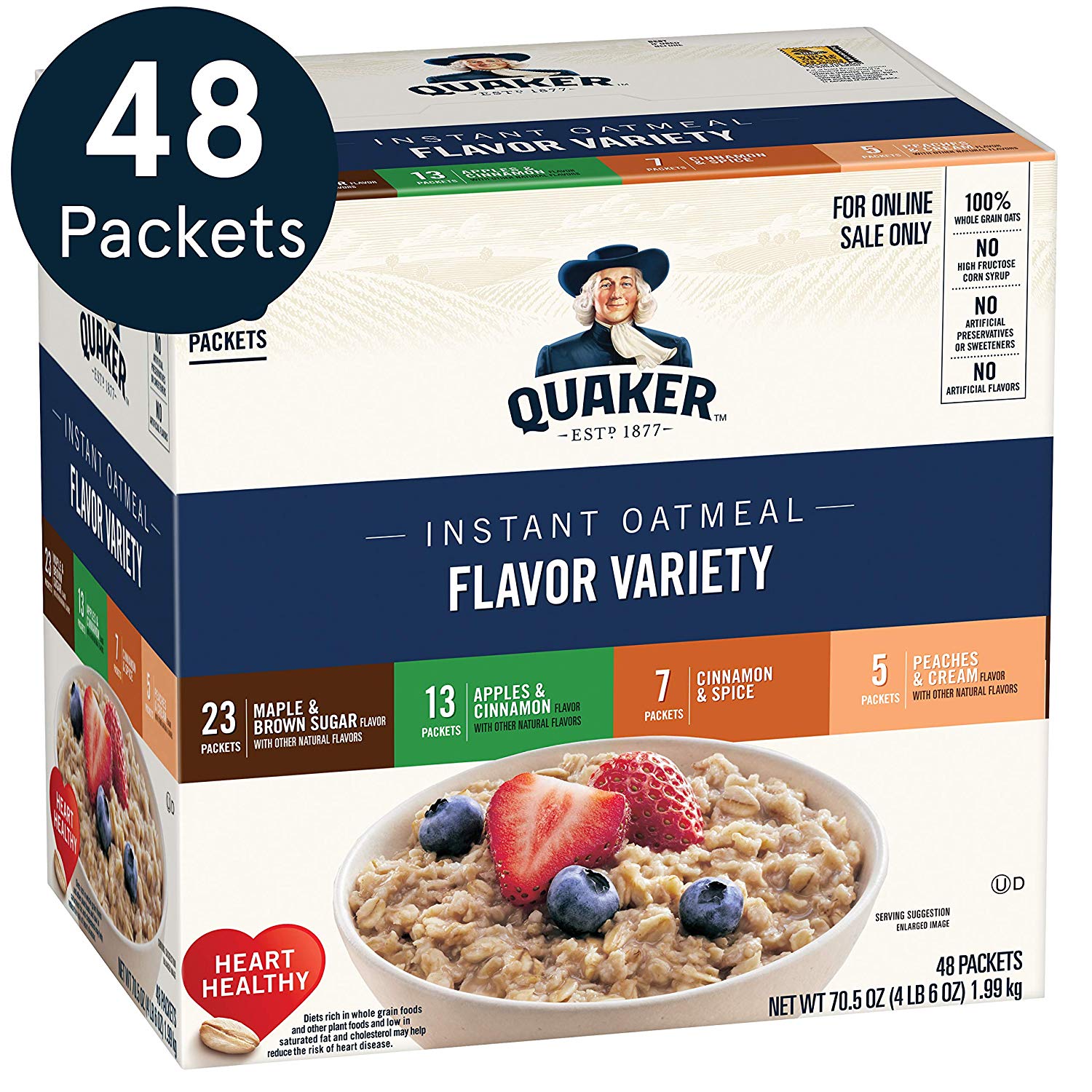 Quaker Instant Oatmeal 4 Flavor Variety Pack under $11 ...